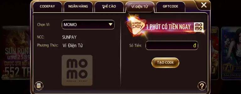 Nạp rút tiền tại Sunwin chỉ trong 1 phút 30 giây